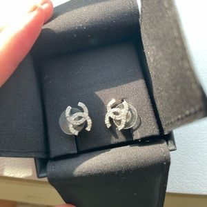 Chanel classic CC stud earrings